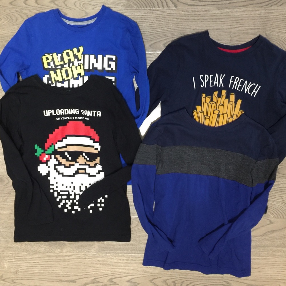 7/8 yr boys long sleeve tops EUC 4 pack